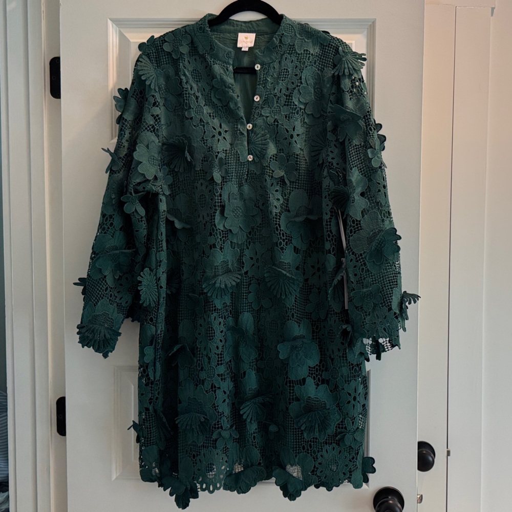 Elegant Green Lace Women's Dress